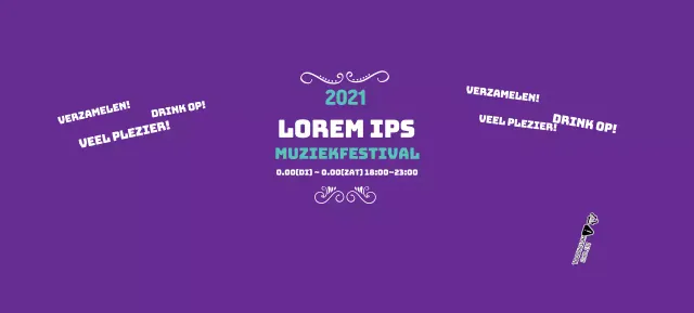 Paars muziekfestival evenement