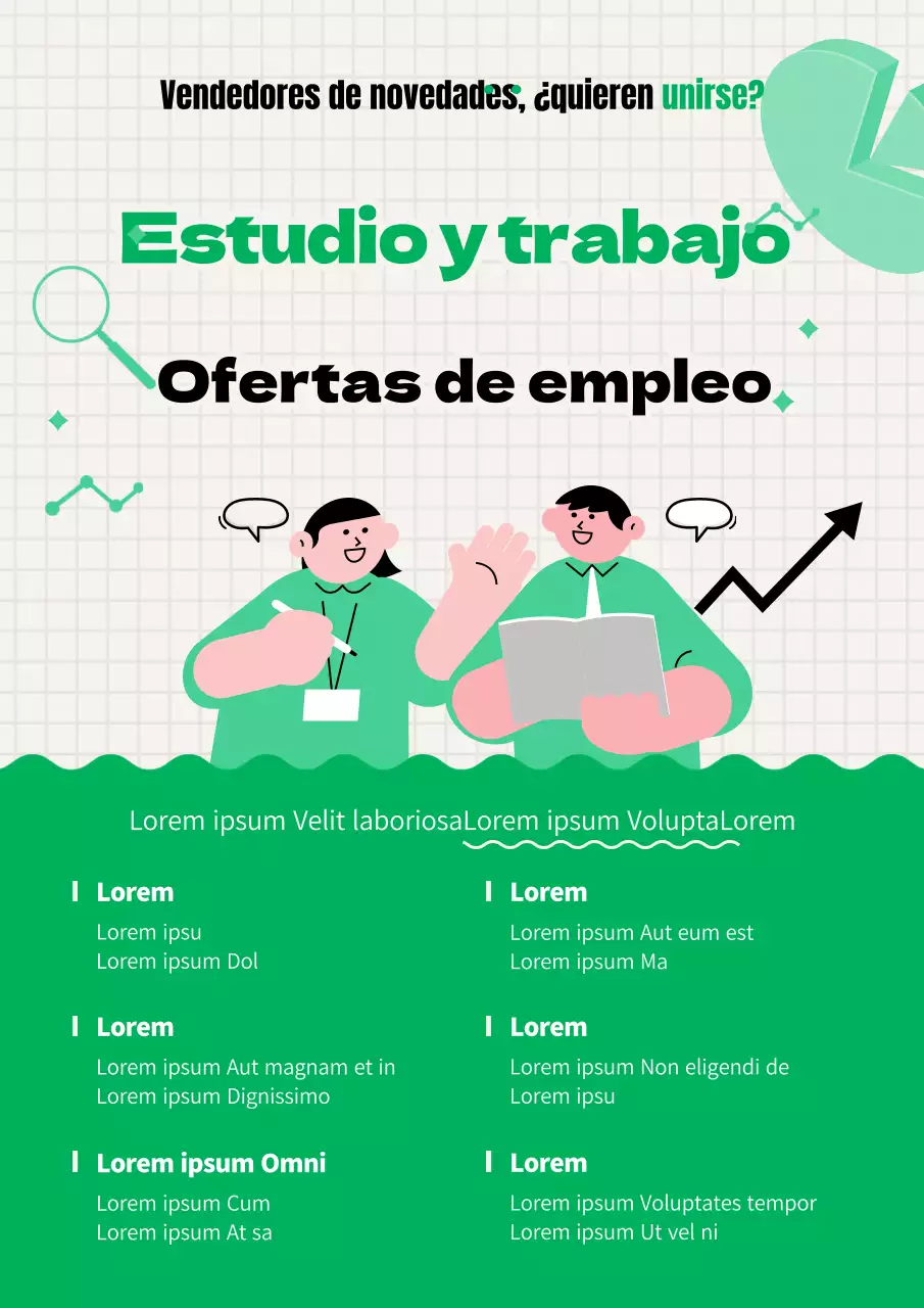 Ofertas de trabajo y estudio con un bonito toque verde
