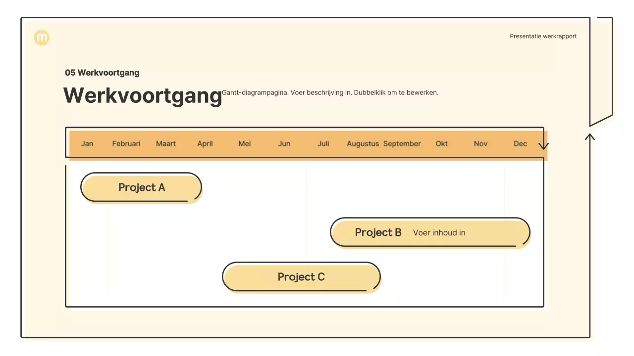 Puntvormen met pijlen in lichtgeel Zakelijk presentatiepakket