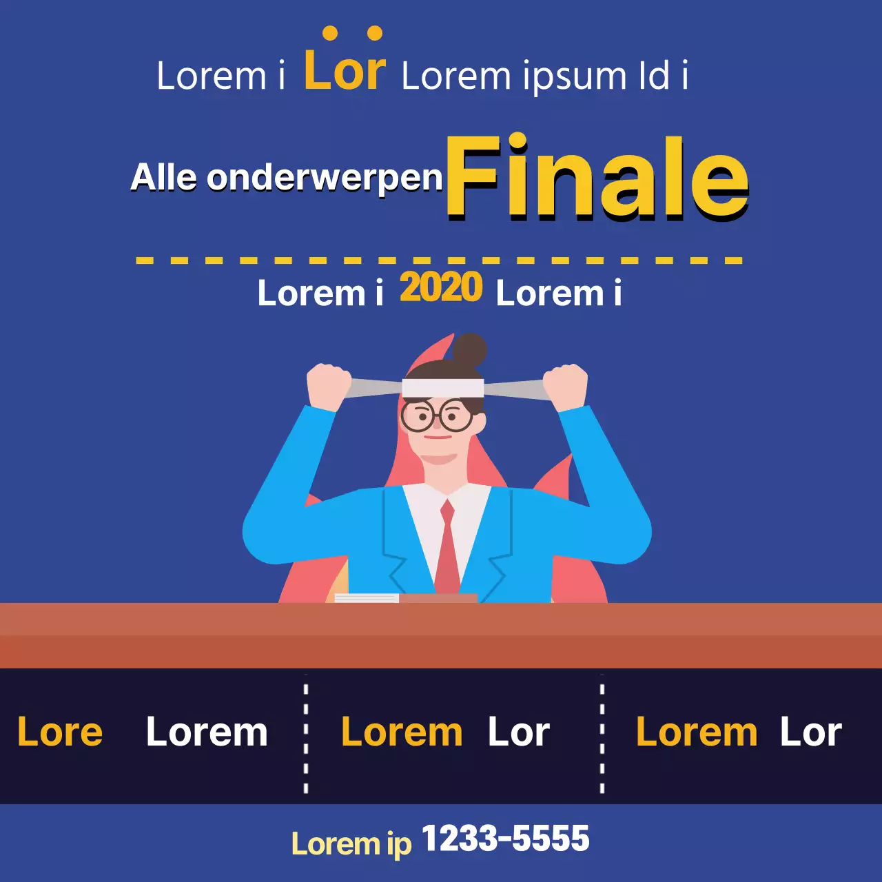 Blauwe illustratie leuke schoolreclame