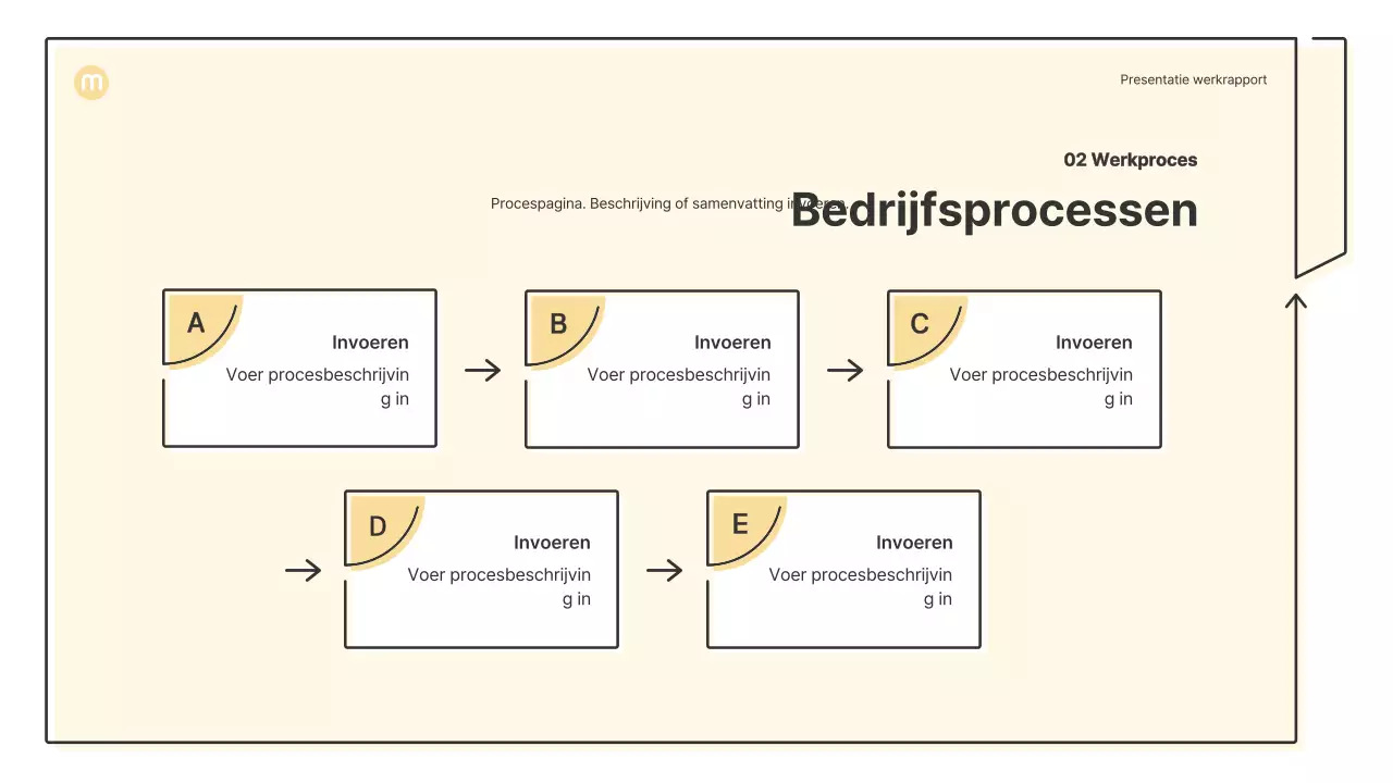 Puntvormen met pijlen in lichtgeel Zakelijk presentatiepakket
