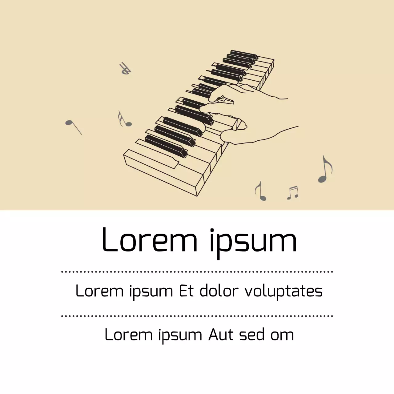 Illustration beige Promotion de l'école de piano