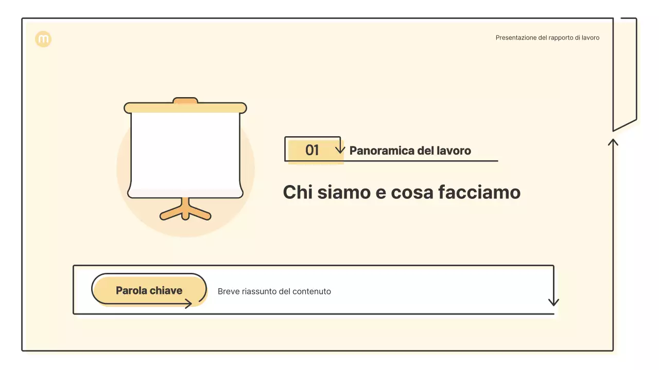 Forme puntiformi con frecce in giallo chiaro Kit di presentazione aziendale