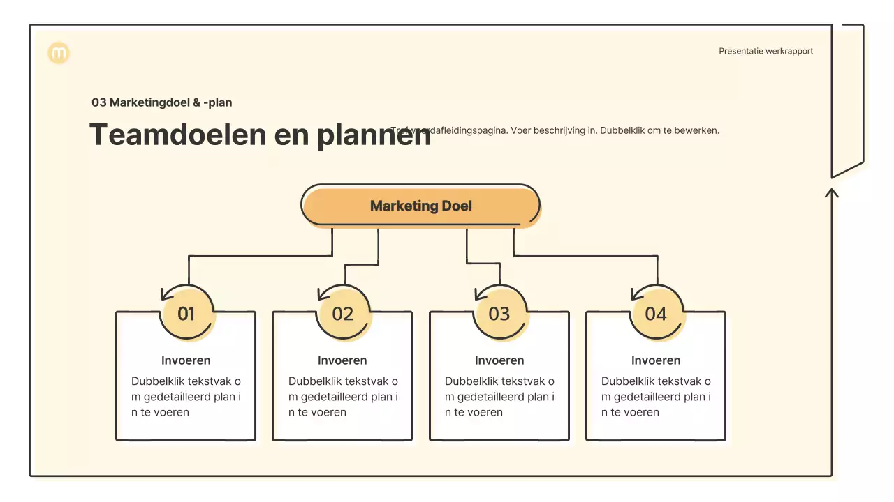 Puntvormen met pijlen in lichtgeel Zakelijk presentatiepakket