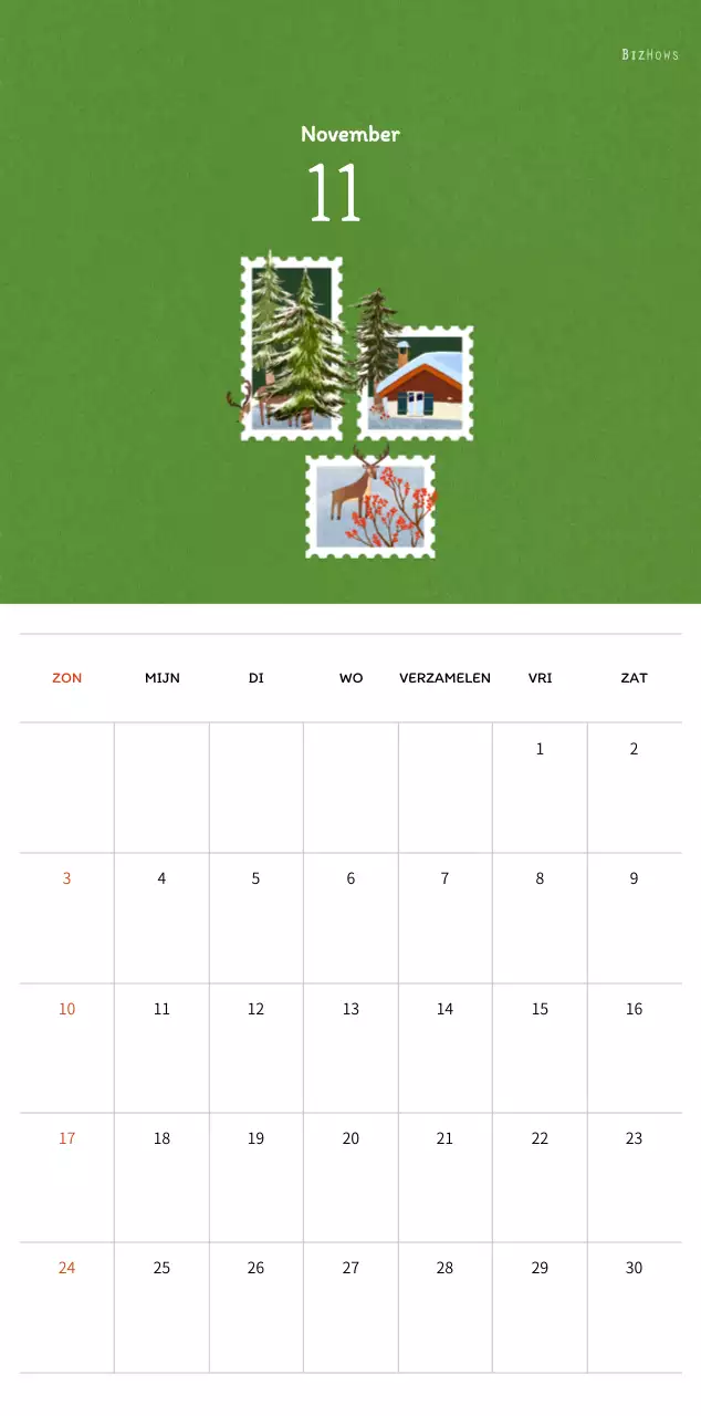 Stempelillustraties met een warm concept