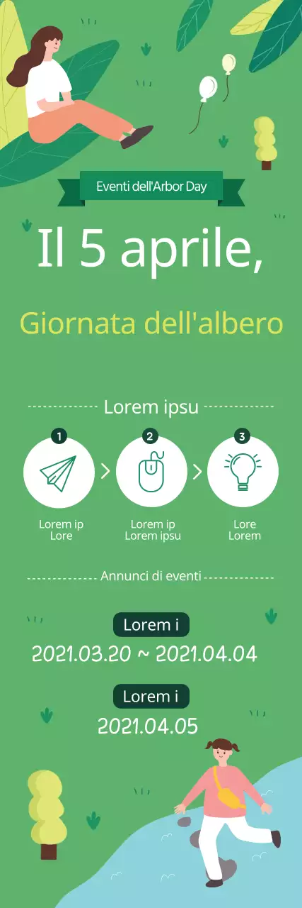 Illustrazione verde Promozione carina dell'Arbor Day