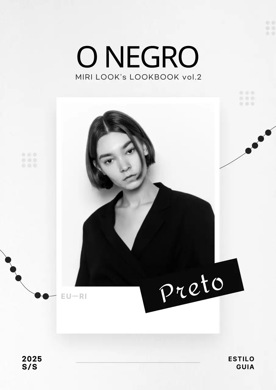 Um lookbook de moda simples a preto e branco