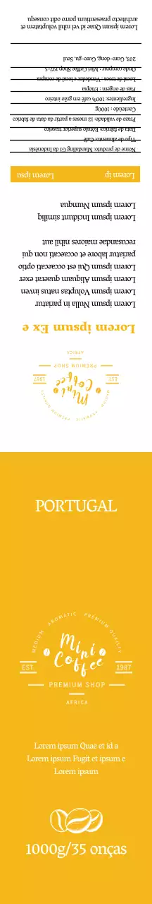 Papel de embrulho amarelo para café em grão