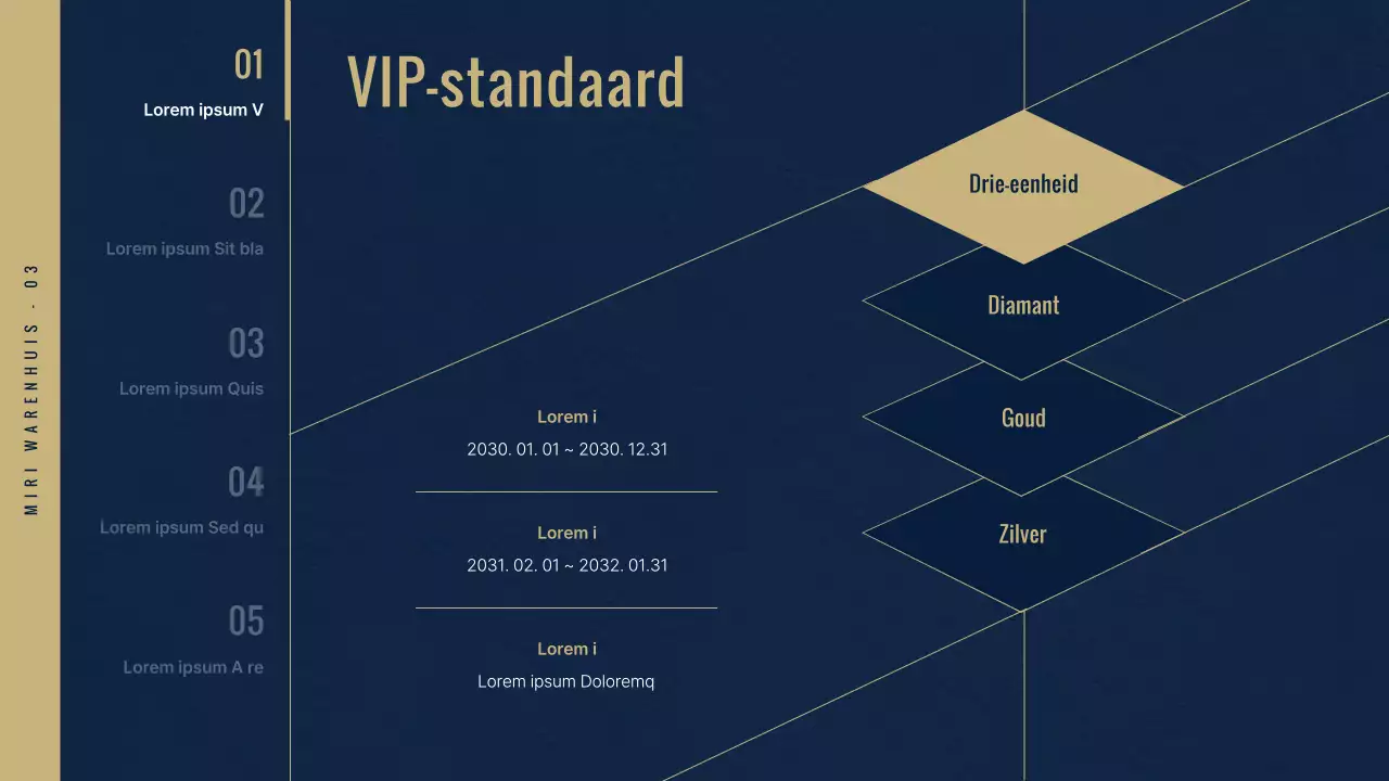 VIP Club in het luxe warenhuis in marineblauw