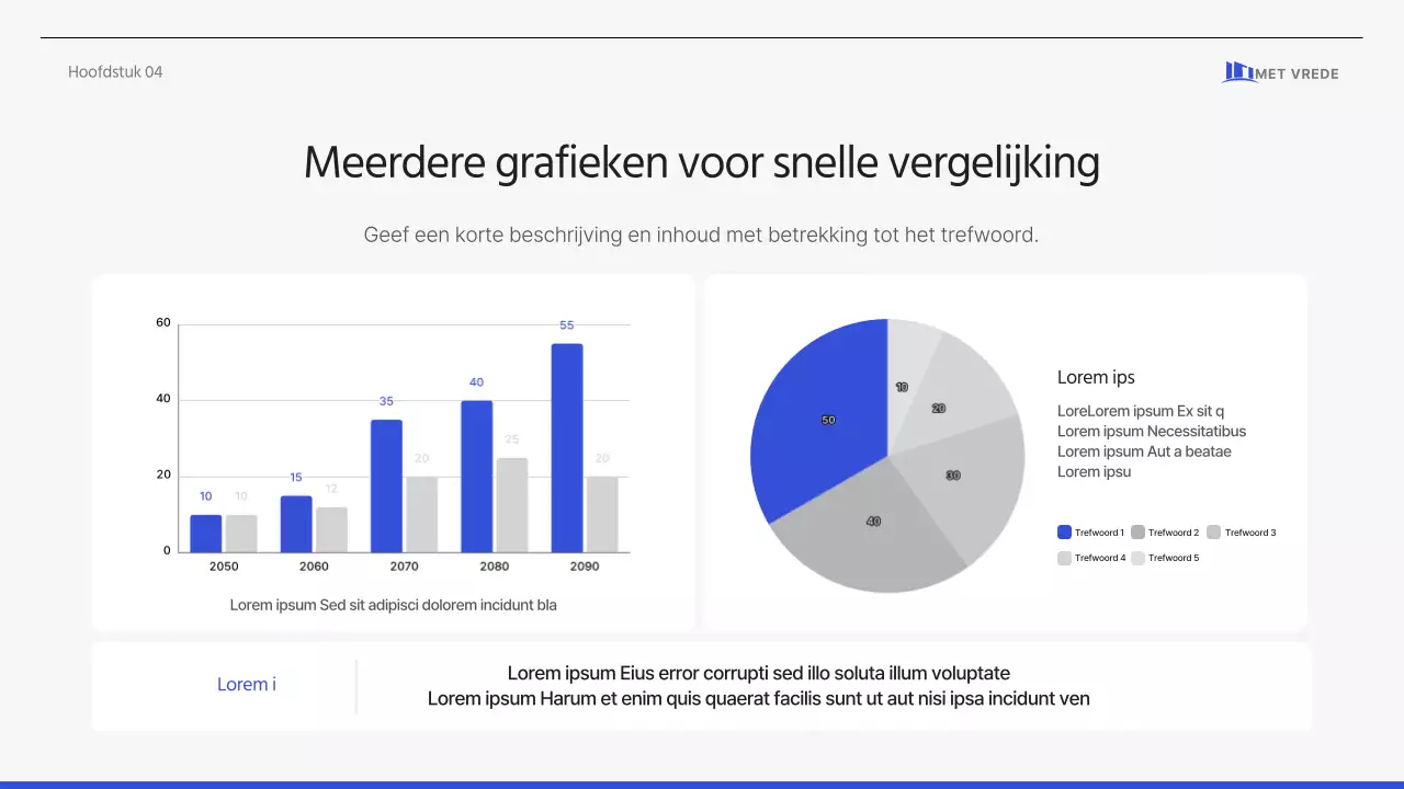 Eenvoudig, strak zakelijk voorstel in blauw-grijs