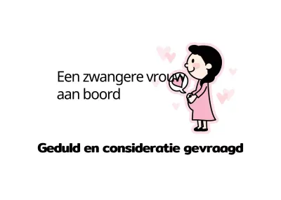 Roze illustratie van zwangere vrouwen aan boord