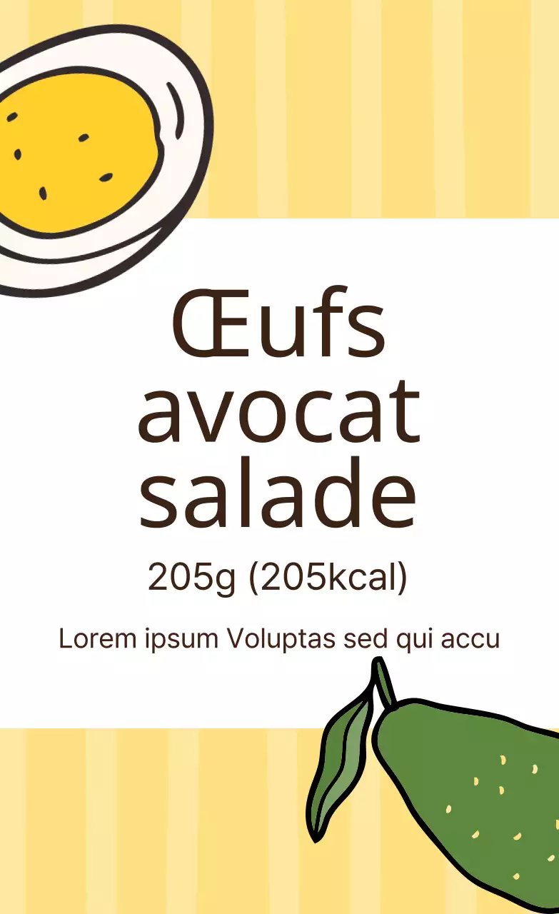 Étiquette à salade illustrée jaune-vert