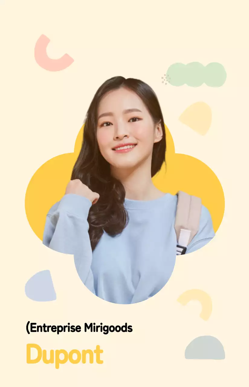 Mignonnes formes géométriques en jaune concept décoratif carte d'employé profil