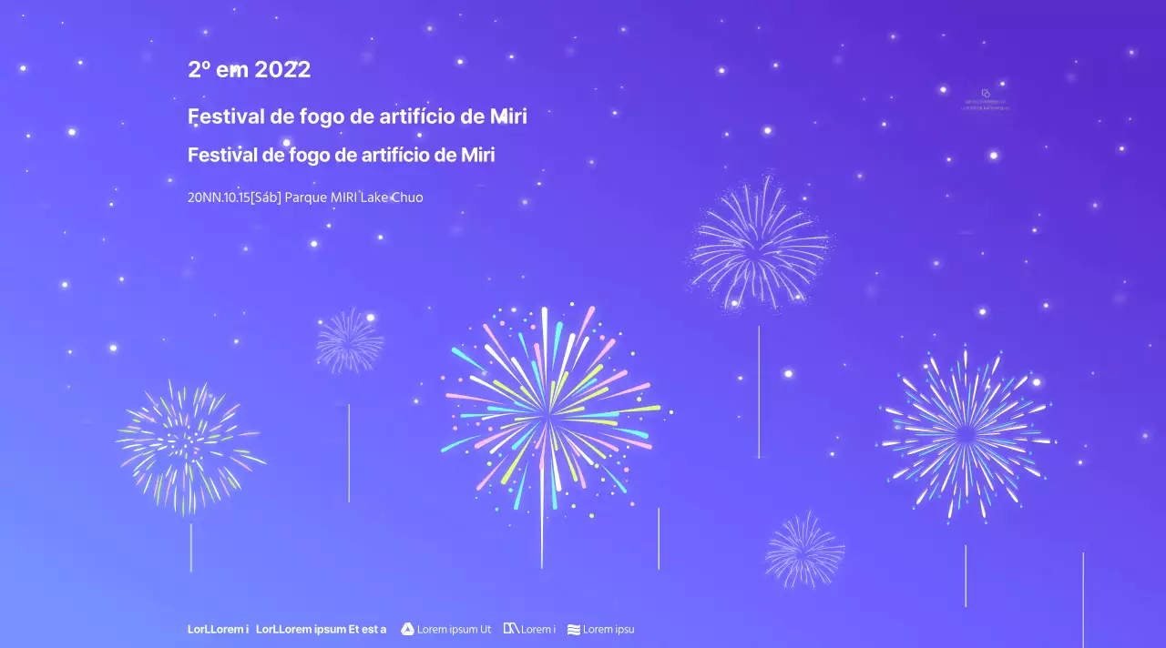 Fundos em gradiente e desenhos de estrelas para espectáculos de fogo de artifício