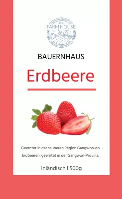 Etikett für Erdbeerprodukte