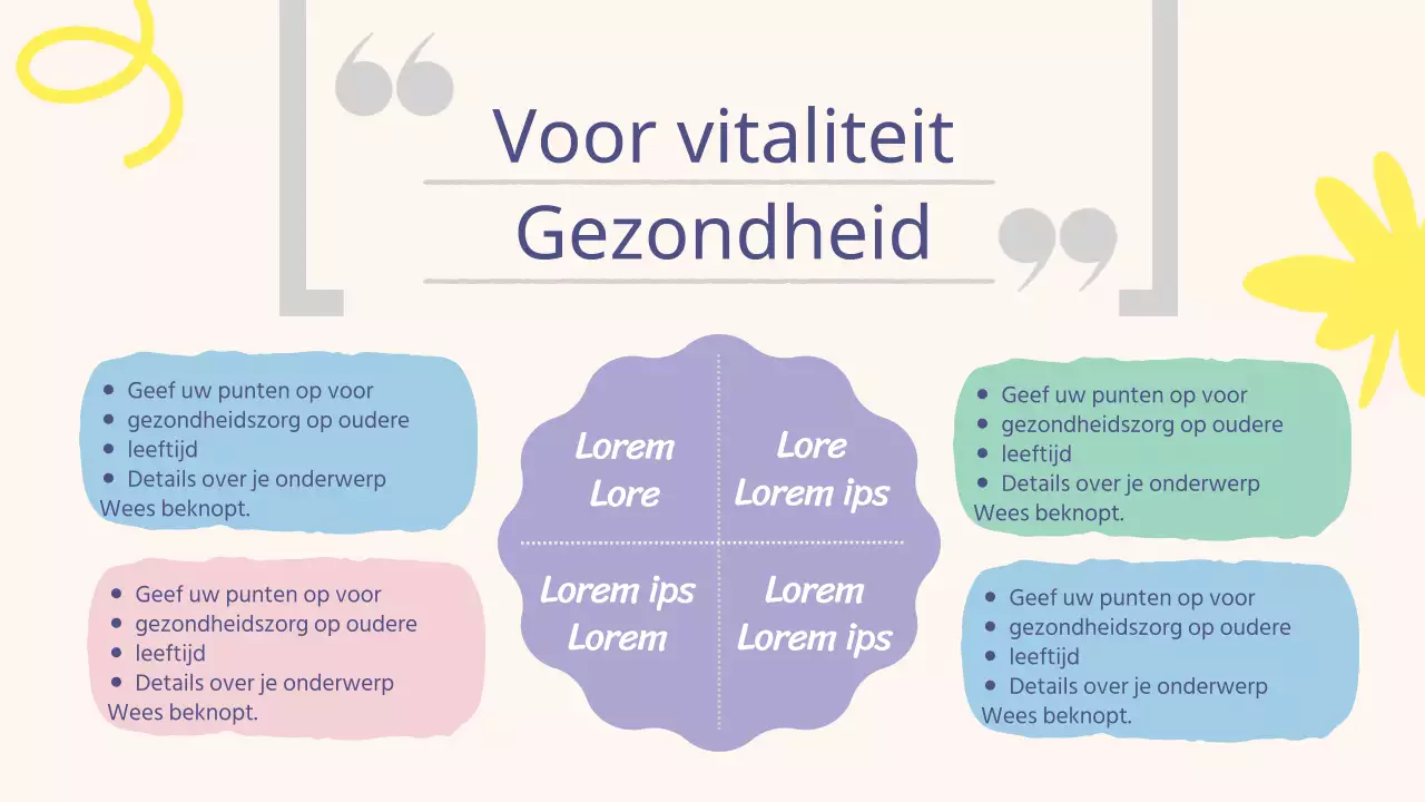 Een eenvoudig zilverstadje in geel en paars Lesmateriaal