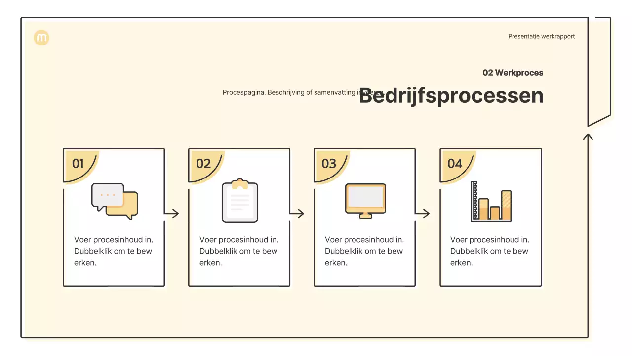 Puntvormen met pijlen in lichtgeel Zakelijk presentatiepakket