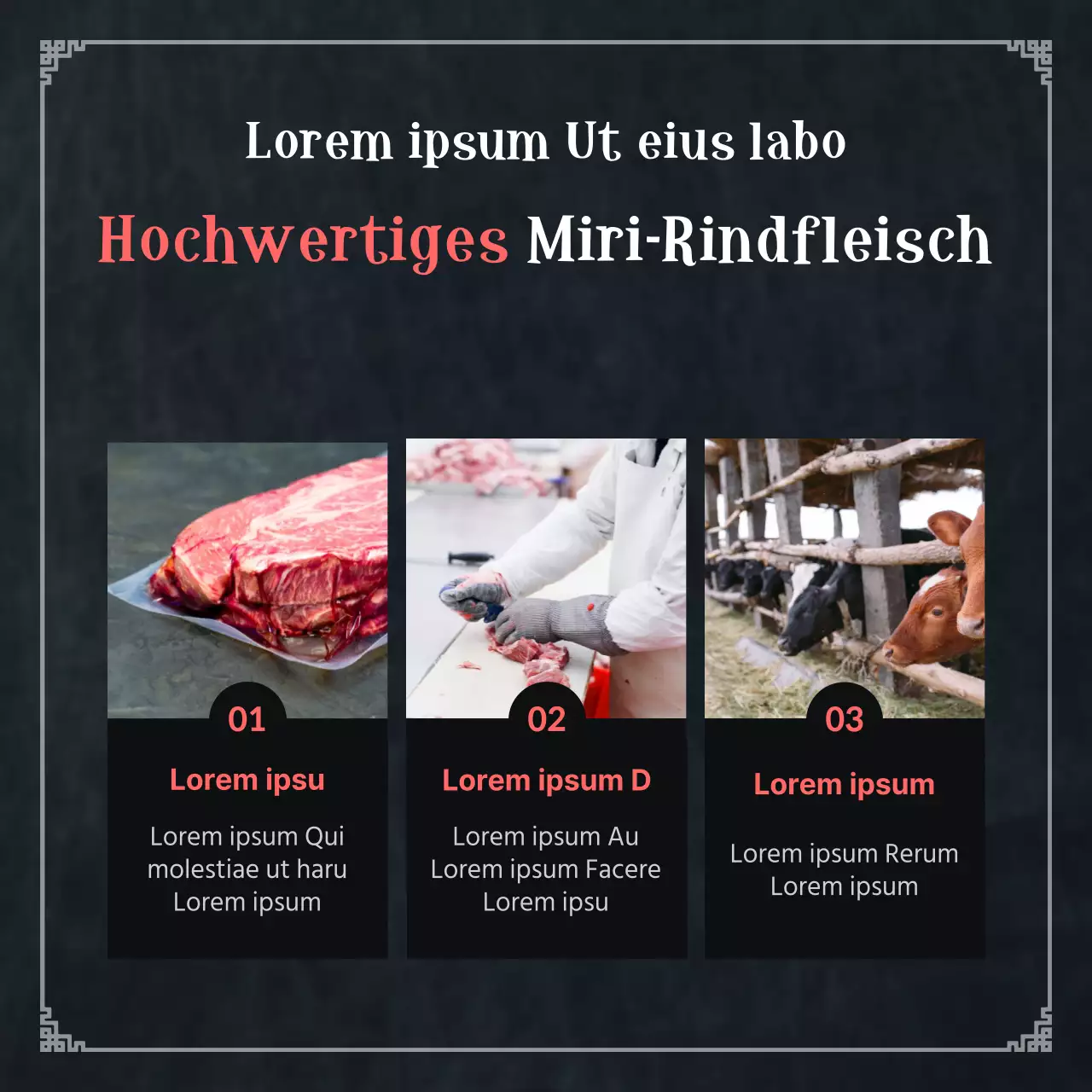 Neujahrsbeef-Event in Schwarz und Rot