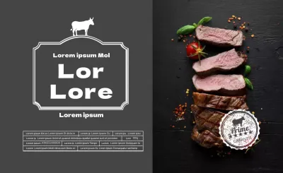 icône grise photo surlignée nourriture steak détail étiquette