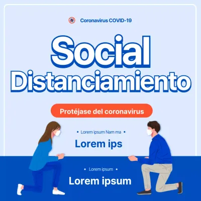 Guía blanca y azul de distanciamiento social para prevenir el COVID-19