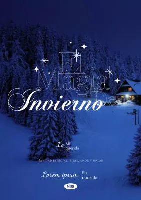 Blanco y azul cielo nocturno invierno Navidad sentimiento cartel vertical