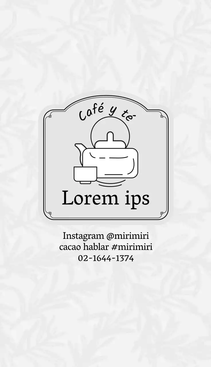 Gris ilustración logotipo café té tarjeta de visita