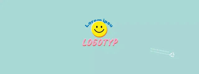 Blau Niedliche Illustration Schriftzug Cafe