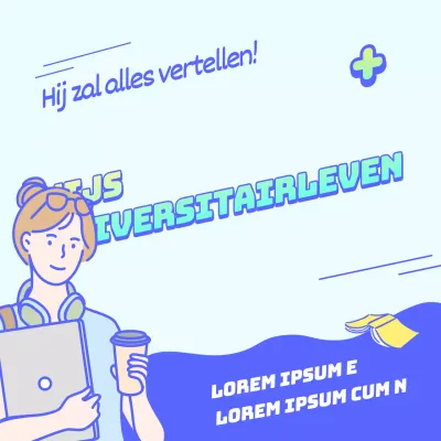 Blauwgetinte sociale-mediapleinen om je door het universiteitsleven te leiden