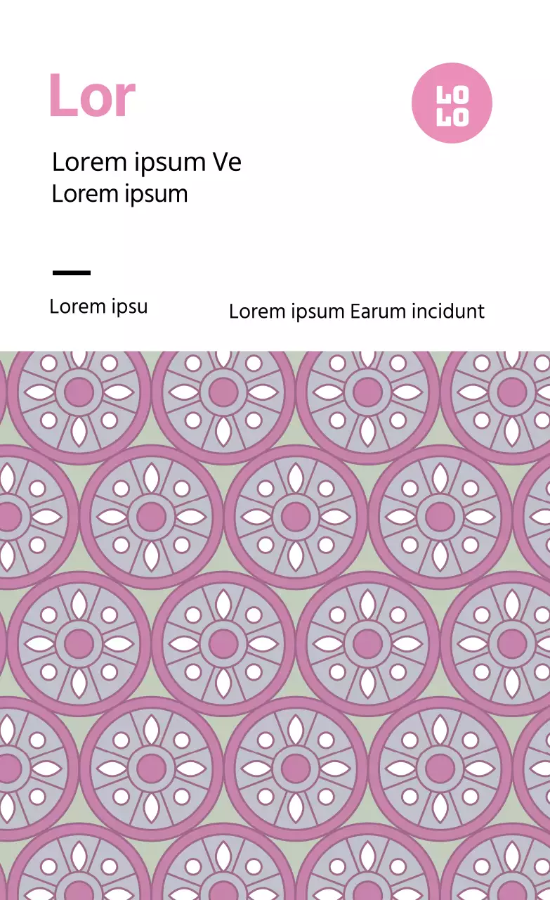 Traditioneel hanwa voedseletiket met roze patroon