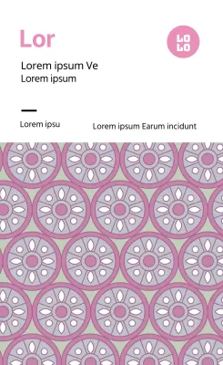 Traditioneel hanwa voedseletiket met roze patroon