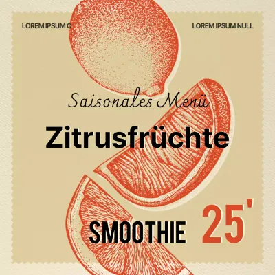 Einführung von saisonalen Fruchtgetränken in Beige und Rot