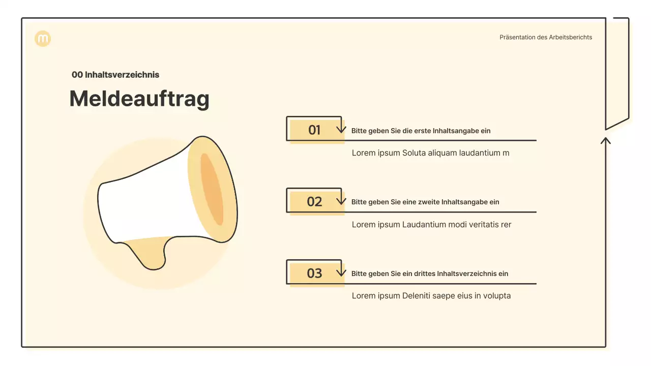 Punktformen mit Pfeilen in hellgelb Business-Präsentationsmappe