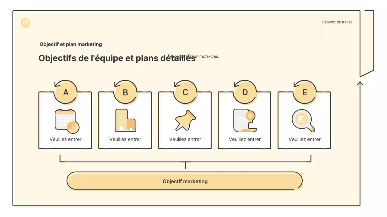 Formes ponctuelles avec flèches en jaune clair Kit de présentation d'entreprise