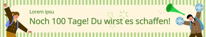 SAT Back-to-School Cheer-Banner mit Illustration auf gestreiftem Hintergrund