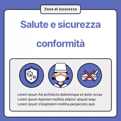 Cartello di conformità per la salute e la sicurezza dei ristoranti in blu