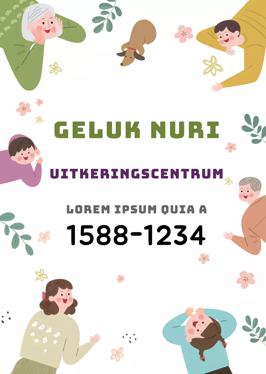 Wit warm karakter illustratie welzijnscentrum