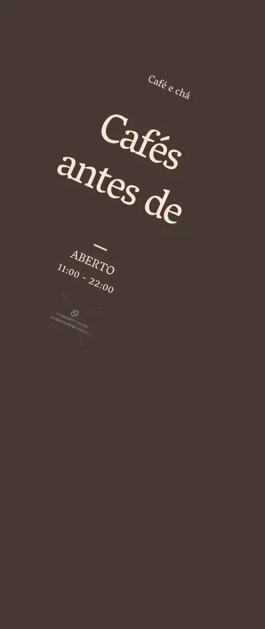 Promoção de abertura de um pequeno café sobre fundo castanho