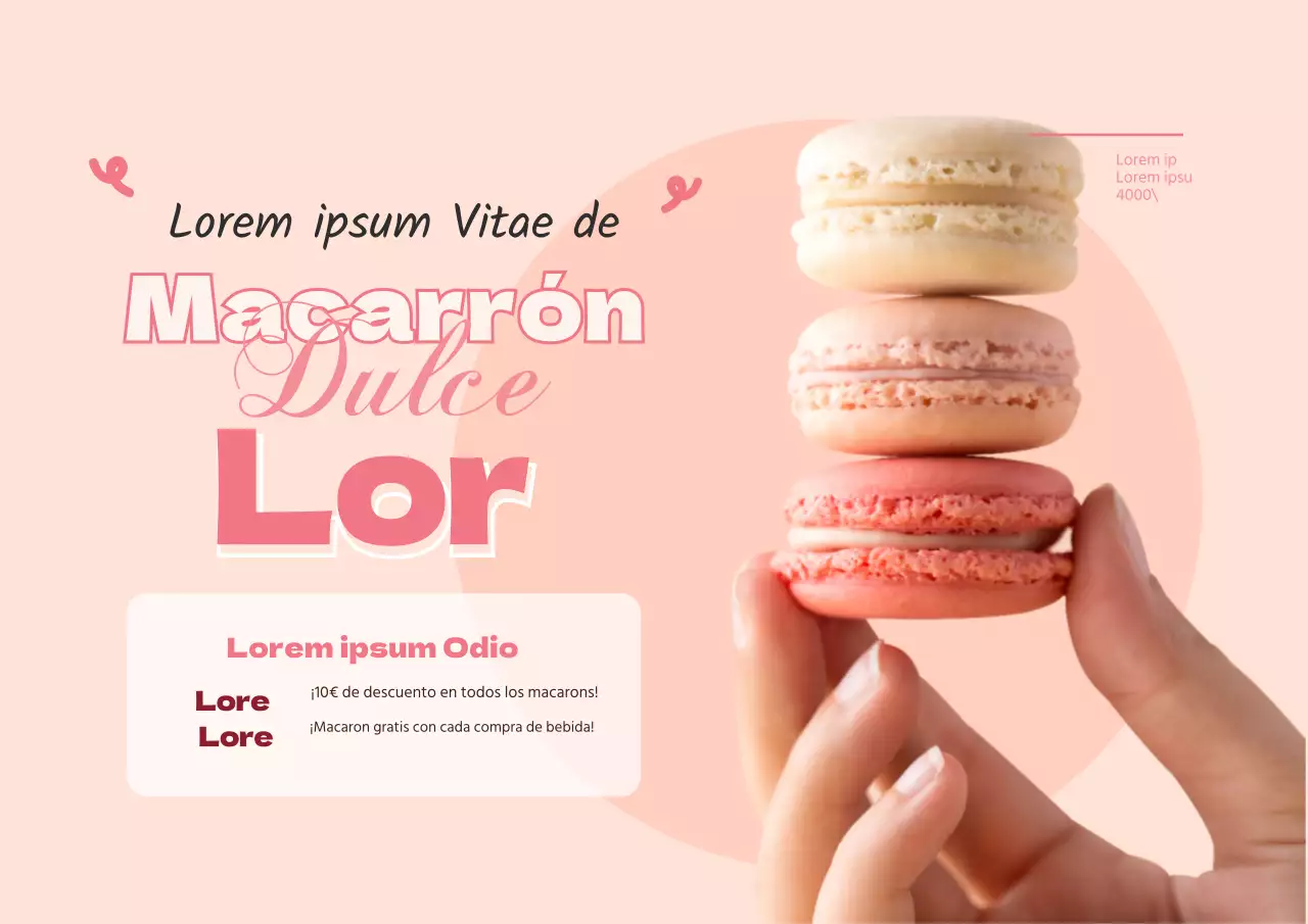 Promociona postres bonitos destacando fotos rosas