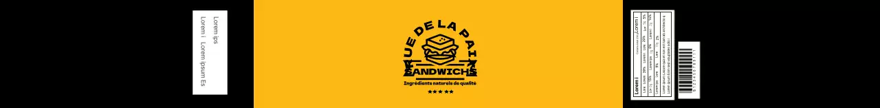 Illustration noire et jaune logo étiquette hamburger