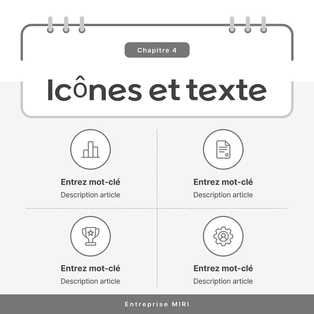 Postes d'affaires simples en noir et blanc