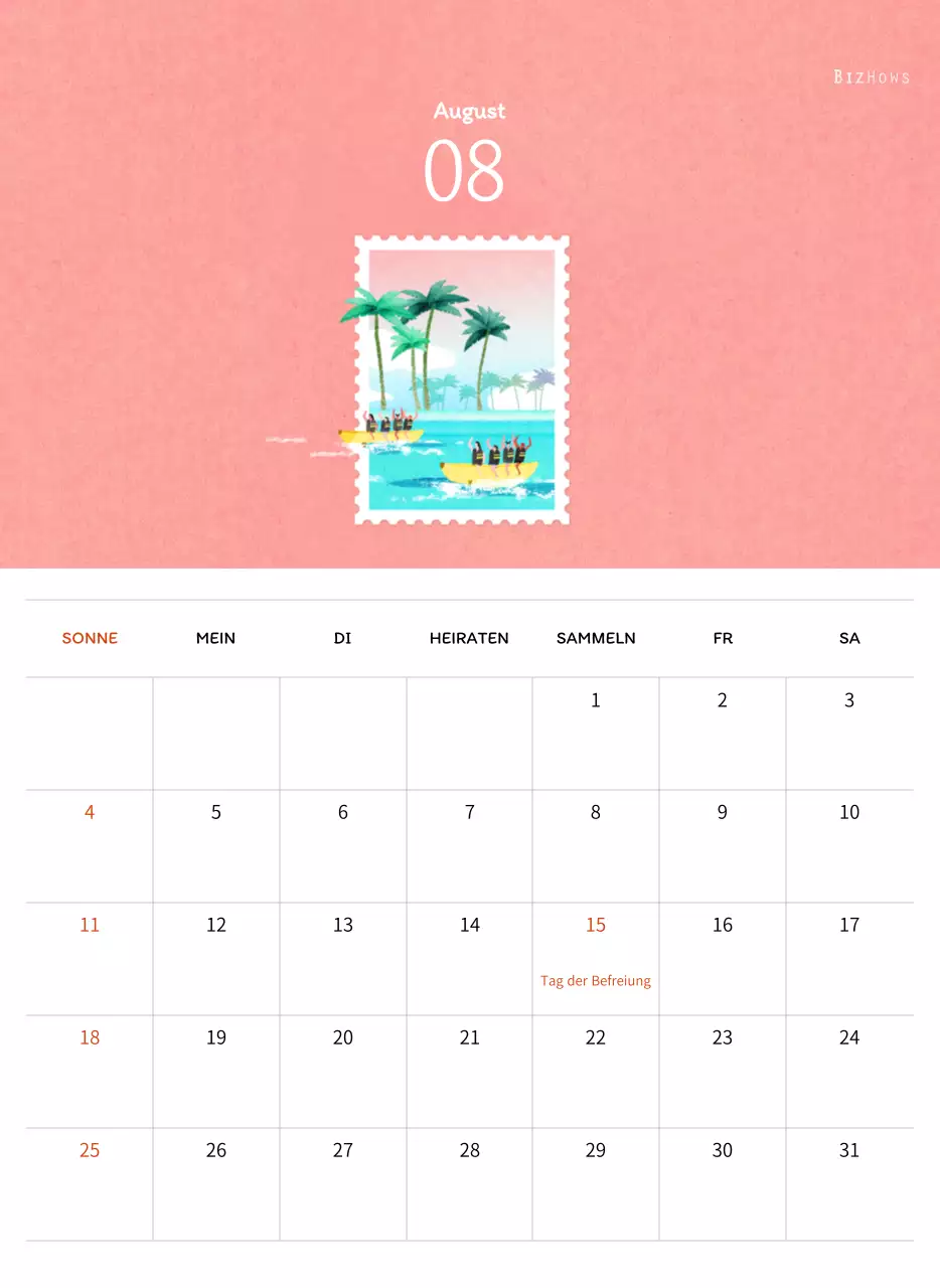 Stempelillustrationen mit einem warmen Konzept