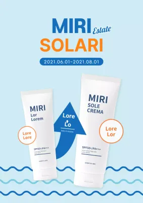 Una protezione solare di grande capacità con un look estivo pulito in blu e arancione