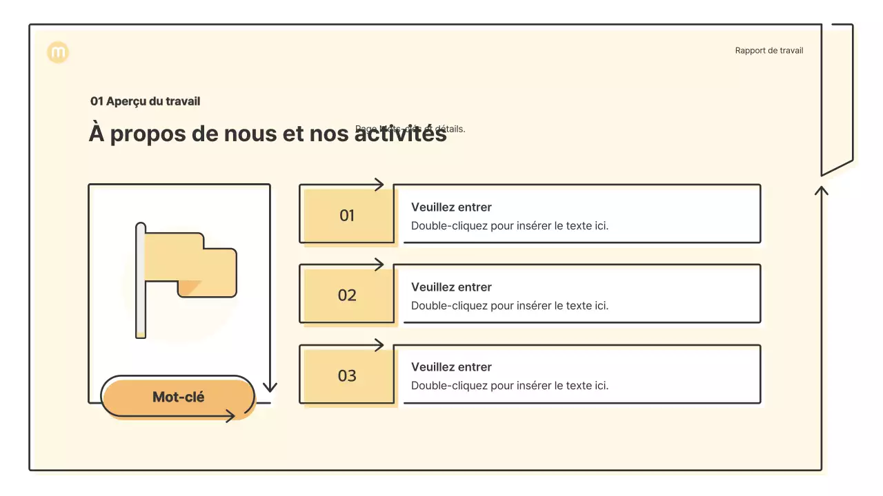 Formes ponctuelles avec flèches en jaune clair Kit de présentation d'entreprise