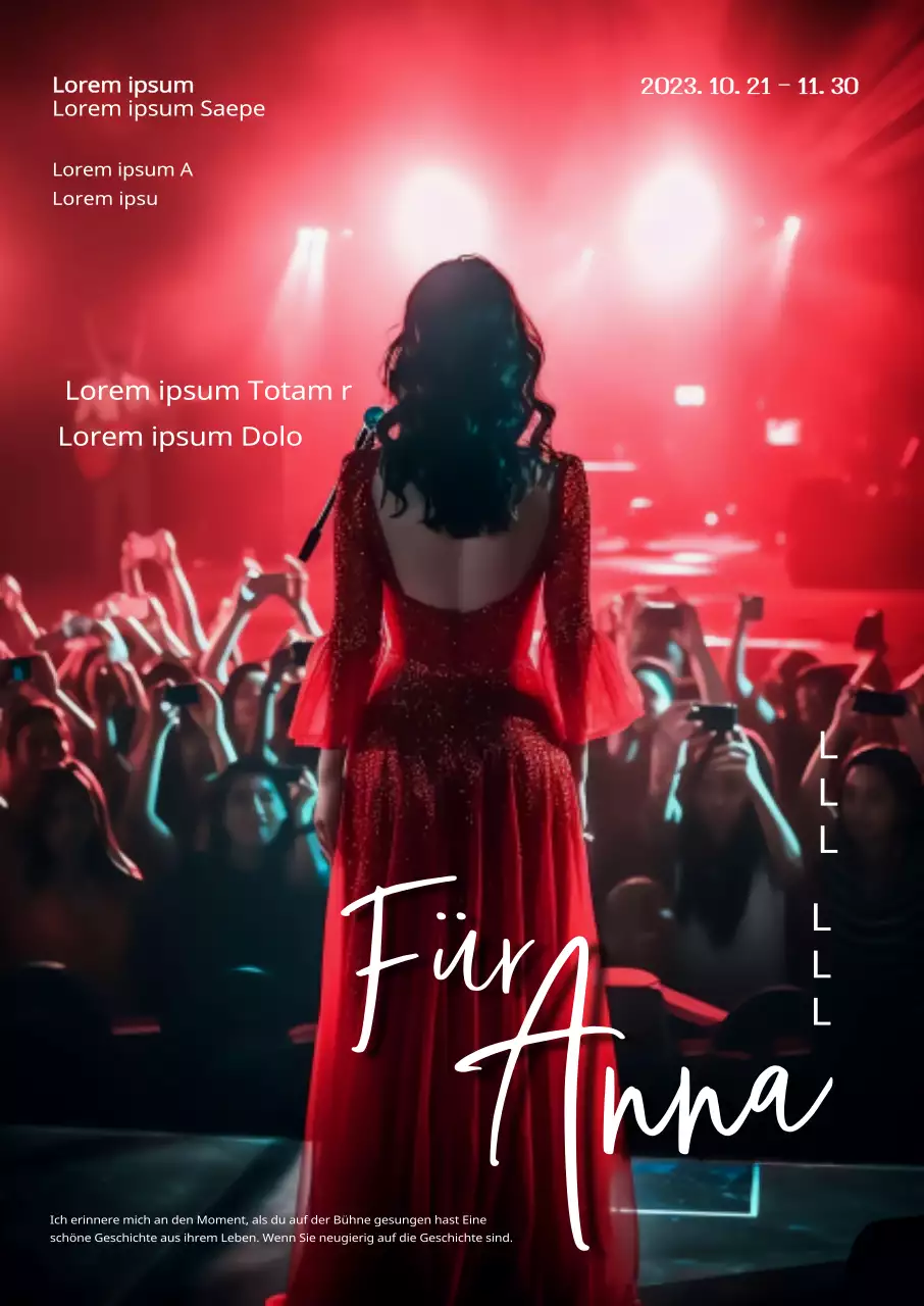 Werben Sie für Herbstausstellungen mit einem leidenschaftlichen roten Farbkonzept