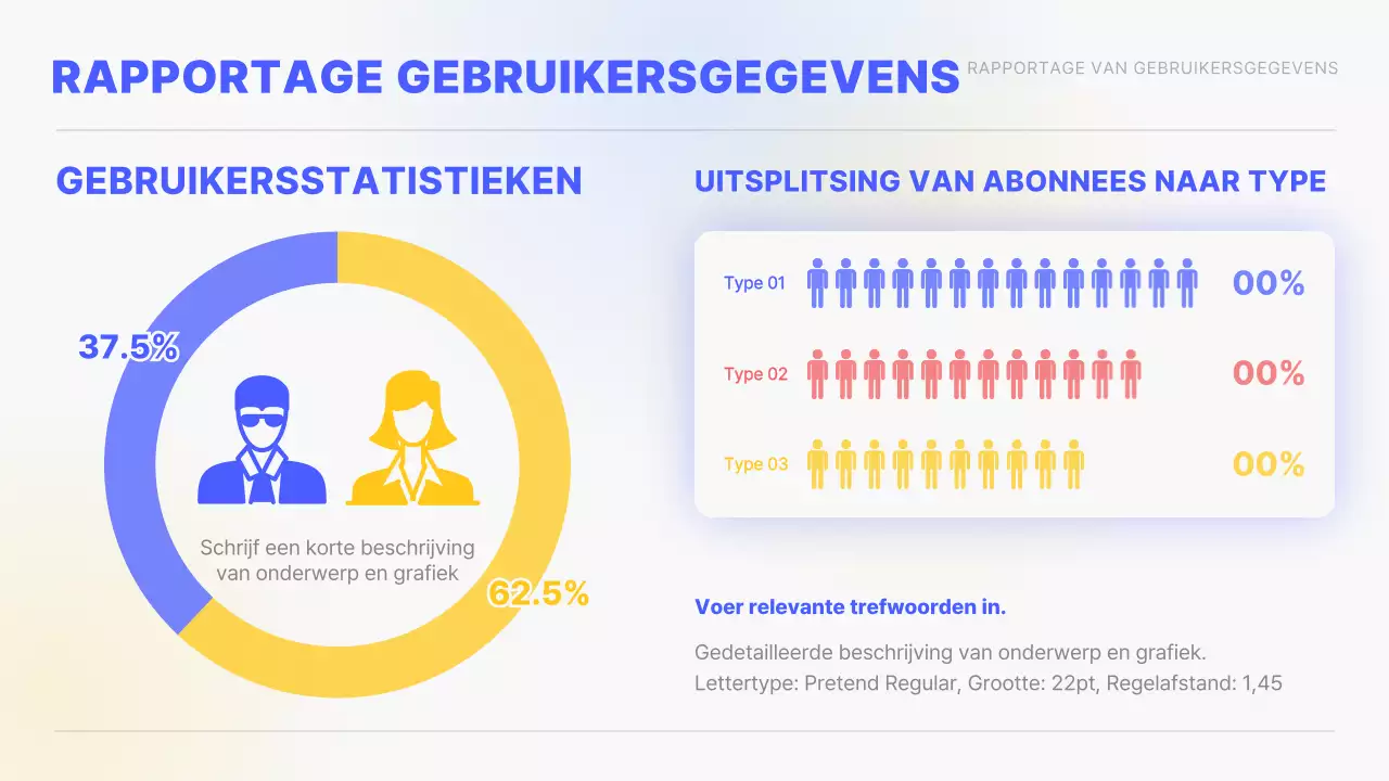 Geel en blauw kleurverloop Eenvoudige grafieken en infographics Conceptueel prestatierapport
