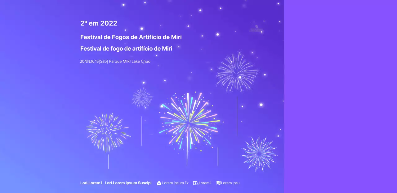 Fundos em gradiente e desenhos de estrelas para espectáculos de fogo de artifício