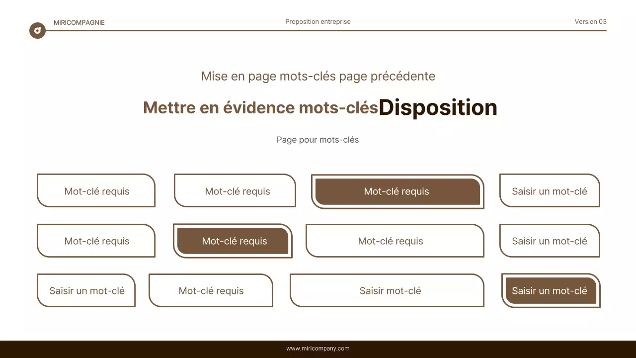Rapport simple de mise en évidence du texte en marron et blanc