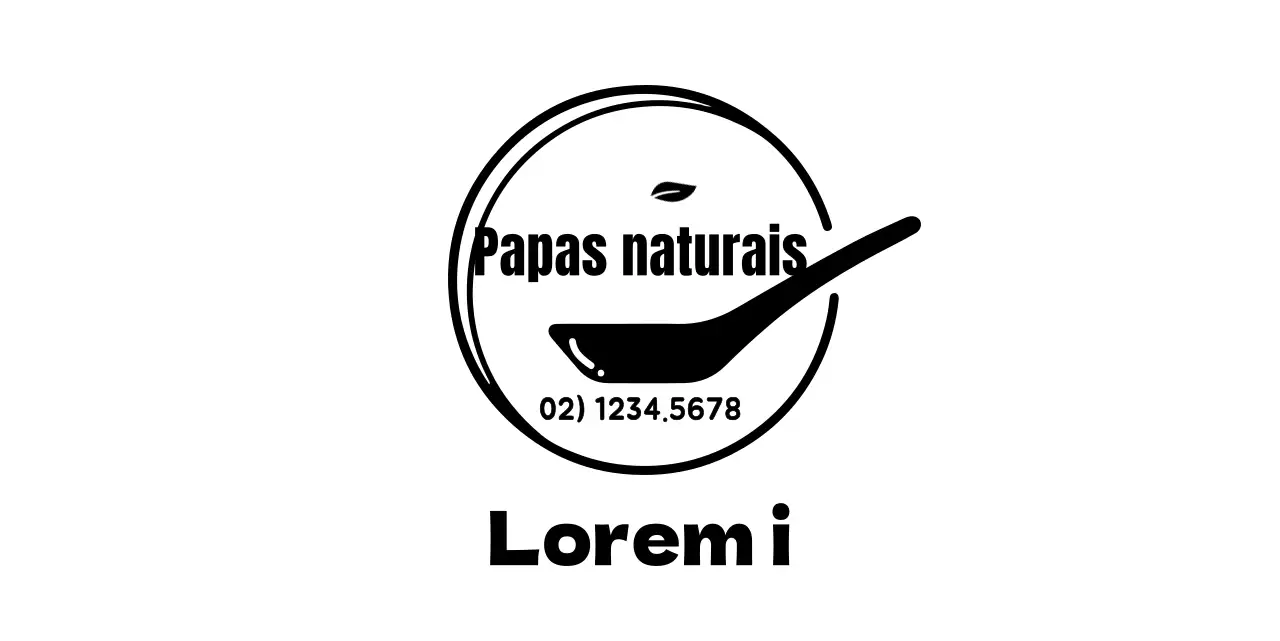 Colher elegante ilustração símbolo estilo logótipo embalagem de papas para informação e serviço numa loja de especialidades