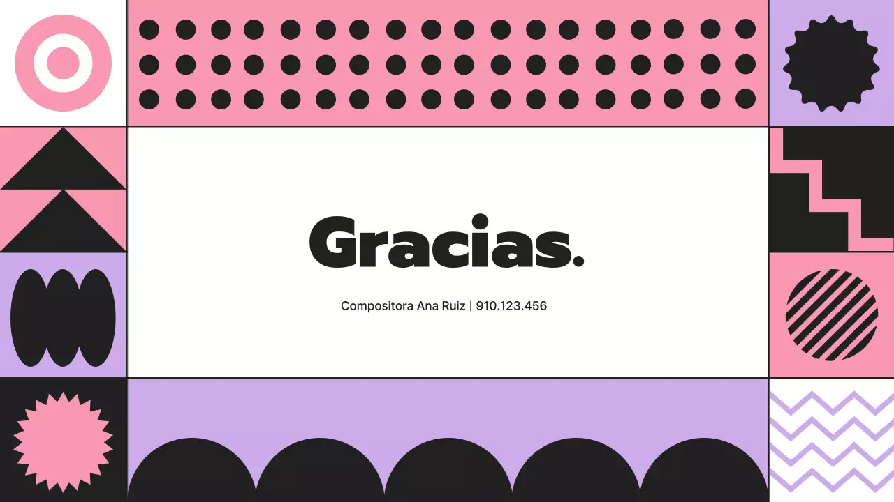 Cartera de compositores de elementos geométricos rítmicos