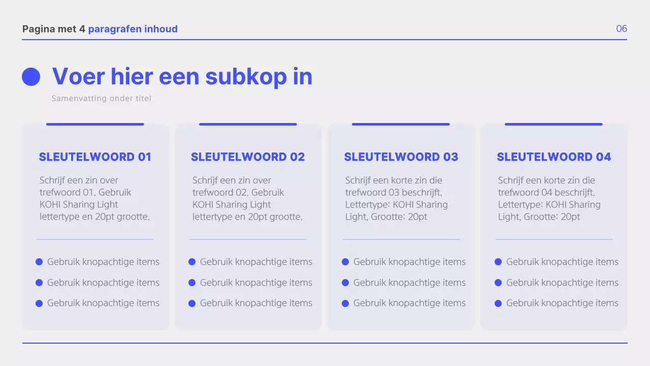 Eenvoudig blauw en wit zakelijk lay-outrapport